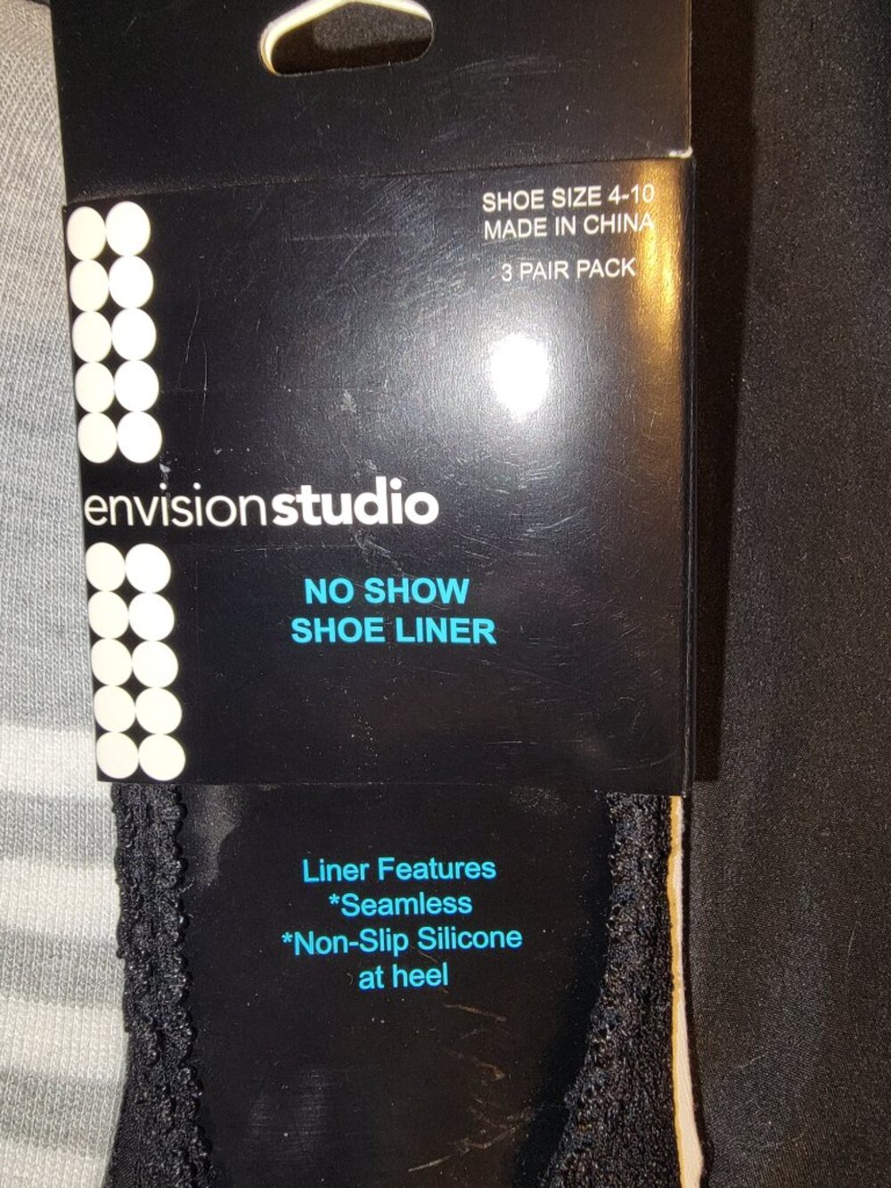 9 Pairs No Show Sock Liners Animal Lace Black White Gray 5-9 Envision Studio - Picture 7 of 7